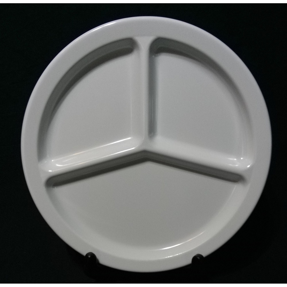 Set of 2 Vintage Texas Ware Divided Picnic Plates Melamine Camping 10"